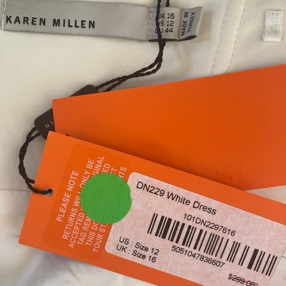 Karen Millen Strapless Tailored Cotton Dress in Ivory Off White NWT with Straps - Picture 5 of 12